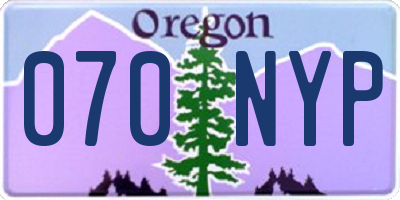 OR license plate 070NYP