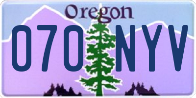OR license plate 070NYV