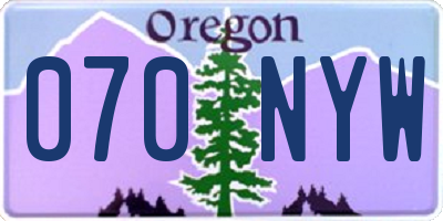 OR license plate 070NYW