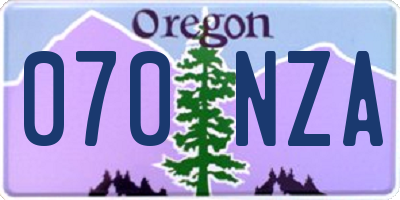 OR license plate 070NZA