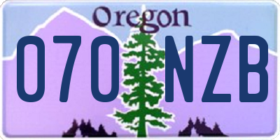 OR license plate 070NZB