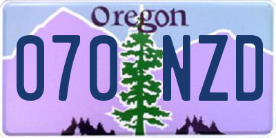 OR license plate 070NZD