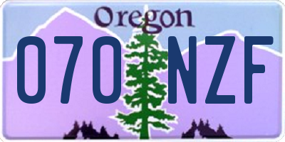 OR license plate 070NZF