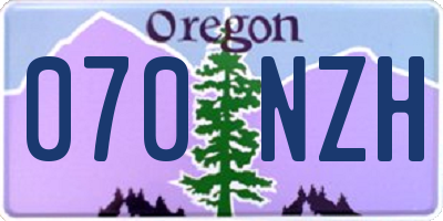 OR license plate 070NZH
