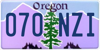 OR license plate 070NZI