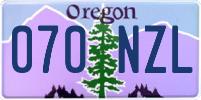 OR license plate 070NZL
