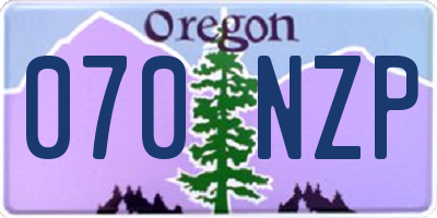 OR license plate 070NZP