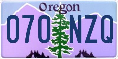 OR license plate 070NZQ