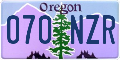 OR license plate 070NZR