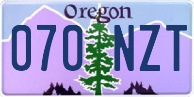 OR license plate 070NZT