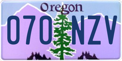 OR license plate 070NZV