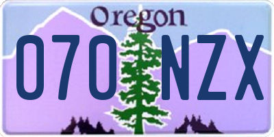 OR license plate 070NZX