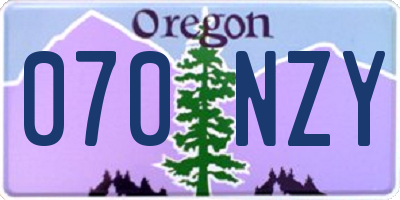 OR license plate 070NZY
