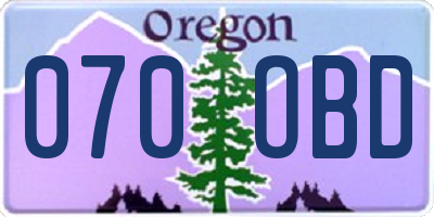 OR license plate 070OBD
