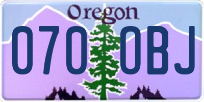 OR license plate 070OBJ