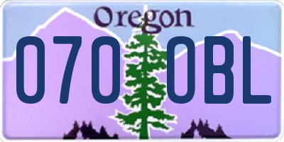 OR license plate 070OBL