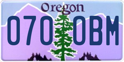 OR license plate 070OBM
