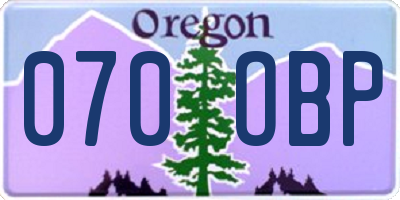 OR license plate 070OBP