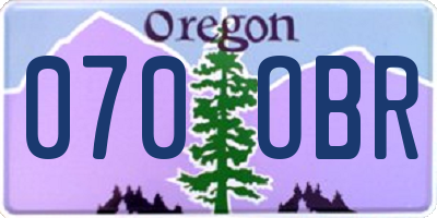 OR license plate 070OBR