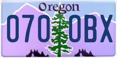 OR license plate 070OBX