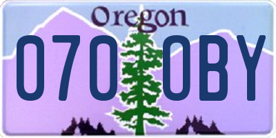 OR license plate 070OBY