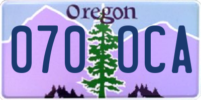 OR license plate 070OCA