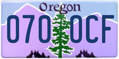 OR license plate 070OCF