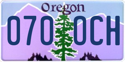 OR license plate 070OCH