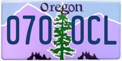 OR license plate 070OCL