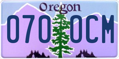 OR license plate 070OCM