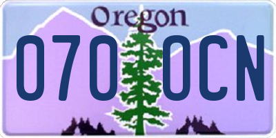 OR license plate 070OCN