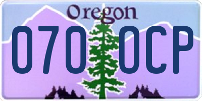 OR license plate 070OCP