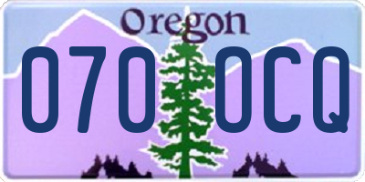 OR license plate 070OCQ