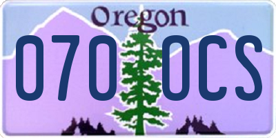 OR license plate 070OCS