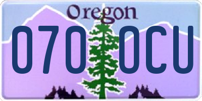 OR license plate 070OCU
