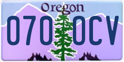 OR license plate 070OCV