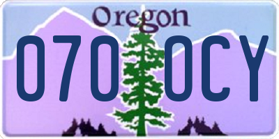 OR license plate 070OCY