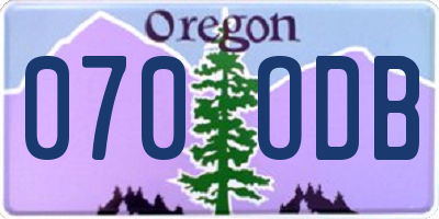 OR license plate 070ODB