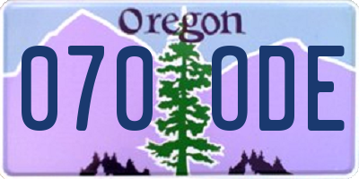 OR license plate 070ODE
