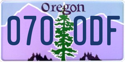 OR license plate 070ODF