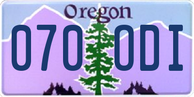 OR license plate 070ODI