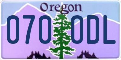 OR license plate 070ODL