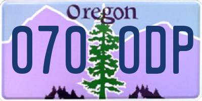 OR license plate 070ODP