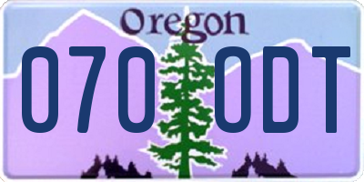 OR license plate 070ODT