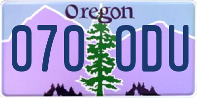 OR license plate 070ODU