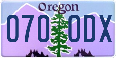 OR license plate 070ODX