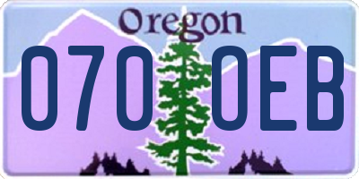 OR license plate 070OEB