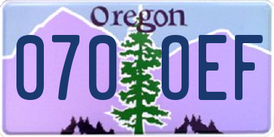 OR license plate 070OEF