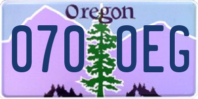OR license plate 070OEG