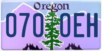 OR license plate 070OEH